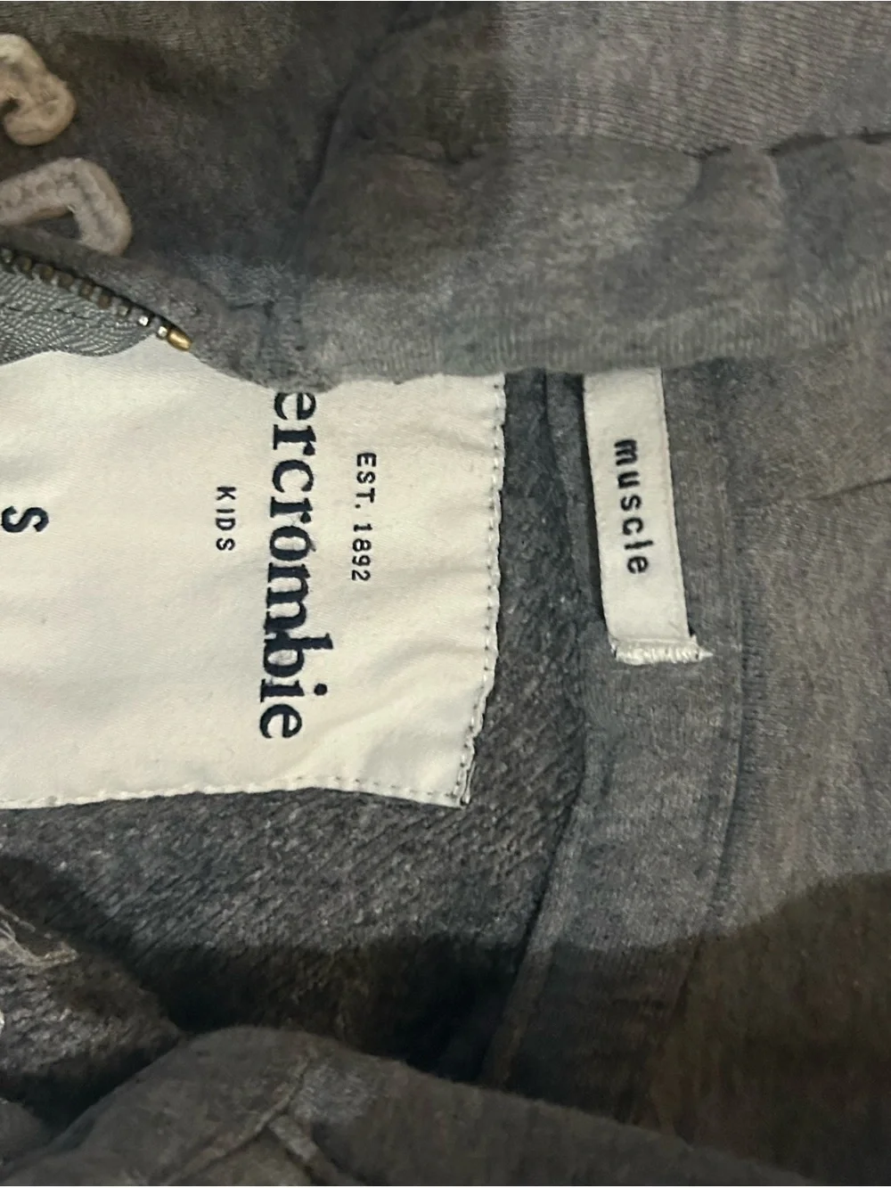 Abercrombie & Fitch Kids Charcoal Gray Hooded Zip Sweatshirts (Set of 3)